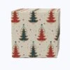 Fabric Textile Products, Inc. Napkin Set Of 4, 100% Cotton, Hand Drawn Christmas Trees