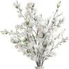 Christmas White Cherry Blossom Flowers, Three 36 Inch Branches, Wedding, Party, Event, Japan's National Flower