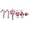 Nearly Natural 7-in Assorted Candy Cane Holiday Christmas Deluxe Shatterproof Ornament Set Of 6
