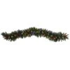 Nearly Natural 6-ft Snow Tipped Extra Wide Artificial Christmas Garland With Pinecones, Berries And 100 Multicolor LED Lights