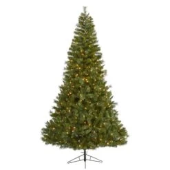 Nearly Natural 7.5-ft Mount Hood Spruce Artificial Christmas Tree With 450 Warm White Lights And 1285 Bendable Branches Green