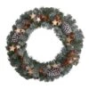 Nearly Natural 24-in Christmas Winter Frosted Stars And Pinecones Holiday Wreath