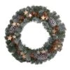 HomPlanti 24" Christmas Winter Frosted Stars And Pinecones Holiday Wreath