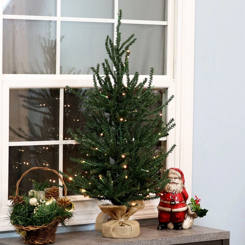 Sunnydaze Decor Sunnydaze Festive Pine Indoor Pre-Lit Faux Christmas Tree - 3 Ft 2 Sunnydaze Decor Sunnydaze Festive Pine Indoor Pre-Lit Faux Christmas Tree - 3 Ft - Image 2