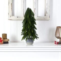 HomPlanti 21 Inches Christmas Pine Artificial Tree In Decorative Planter 5 HomPlanti 21 Inches Christmas Pine Artificial Tree In Decorative Planter -Sunnydaze Decor Shop b1c6a67b9f724ccda3b354e937aecb07
