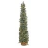 Nearly Natural 4-ft Green Pine Artificial Christmas Tree With 70 Warm White Lights Set In A Burlap Base
