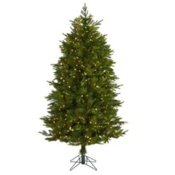 Nearly Natural 6-ft Hartford Fir Artificial Christmas Tree With 500 Warm (Multifunction) LED Lights With Instant Connect Technology And 711 Bendable Branches