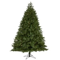 Nearly Natural 7-ft Oregon Spruce Artificial Christmas Tree With 850 Warm White (Multifunction) Microdot LED Lights With Instant Connect Technology And 1796 Bendable Branches Green