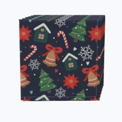 Fabric Textile Products, Inc. Napkin Set Of 4, 100% Cotton, Christmas Pattern