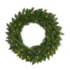 HomPlanti 24" Green Pine Artificial Christmas Wreath With 35 Clear LED Lights