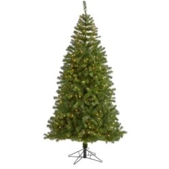 Nearly Natural 7-ft Springfield Artificial Christmas Tree With 400 Warm Clear Lights And 916 Bendable Branches Green