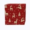 Fabric Textile Products, Inc. Napkin Set Of 4, 100% Cotton, Golden Reindeer & Christmas Trees