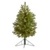 Nearly Natural 3-ft Cambridge Spruce Flat Back Artificial Christmas Tree With 50 Warm White (Multifunction) LED Lights And 113 Bendable Branches Green