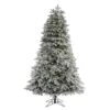 Nearly Natural 7-ft Flocked Colorado Mountain Fir Artificial Christmas Tree With 700 Warm White Microdot (Multifunction) LED Lights With Instant Connect Technology And 1455 Bendable Branches
