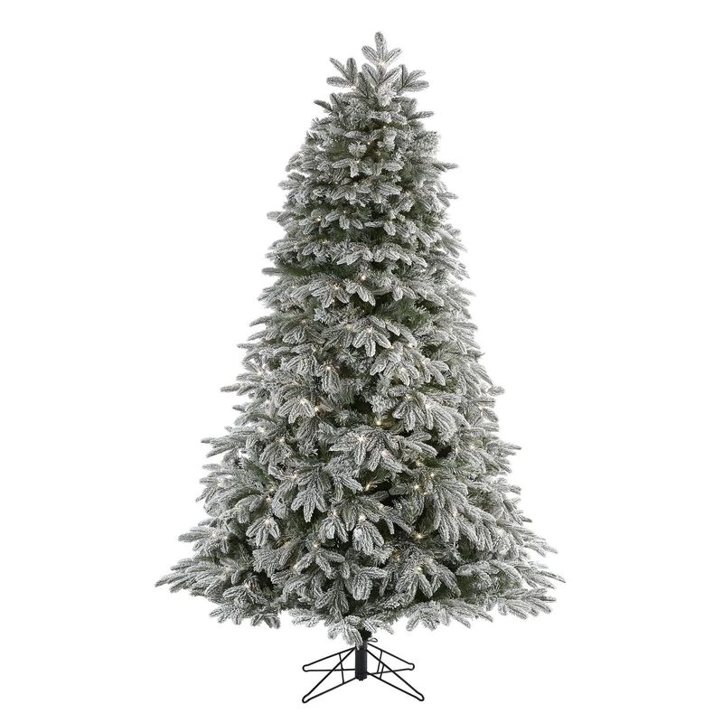 Nearly Natural 7-ft Flocked Colorado Mountain Fir Artificial Christmas Tree With 700 Warm White Microdot (Multifunction) LED Lights With Instant Connect Technology And 1455 Bendable Branches 1 Nearly Natural 7-ft Flocked Colorado Mountain Fir Artificial Christmas Tree With 700 Warm White Microdot (Multifunction) LED Lights With Instant Connect Technology And 1455 Bendable Branches