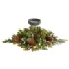 Nearly Natural 16-in Flocked Artificial Christmas Pine Candelabrum With 35 Multicolored Lights And Pine Cones