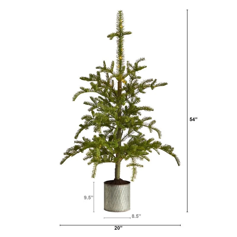 HomPlanti 4.5 Feet Pre-Lit Christmas Pine Artificial Tree In Decorative Planter 2 HomPlanti 4.5 Feet Pre-Lit Christmas Pine Artificial Tree In Decorative Planter - Image 2