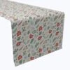 Fabric Textile Products, Inc. Table Runner, 100% Cotton, Christmas Plants & Flowers Green
