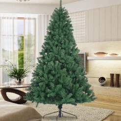 Artificial Christmas Tree Full Natural Spruce PVC Fir Tree 7.5ft Foldable Metal Stand Unlit Green Green 8 Artificial Christmas Tree Full Natural Spruce PVC Fir Tree 7.5ft Foldable Metal Stand Unlit Green Green -Sunnydaze Decor Shop c5bf33ceb6094a2b98d8bcbd0026c9e5