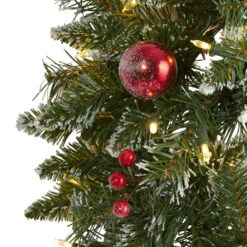 Nearly Natural 24-in Frosted Artificial Christmas Wreath With 50 Warm White LED Lights, Ornaments And Berries 8 Nearly Natural 24-in Frosted Artificial Christmas Wreath With 50 Warm White LED Lights, Ornaments And Berries -Sunnydaze Decor Shop c8fad378611943f290fdb92ca5d4bfd6