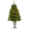 Nearly Natural 4.5-ft Sierra Spruce “Natural Look-in Artificial Christmas Tree With 150 Clear LED Lights In Decorative Urn
