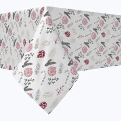 Fabric Textile Products, Inc. Rectangular Tablecloth, 100% Cotton, Christmas Tree Decorations Red