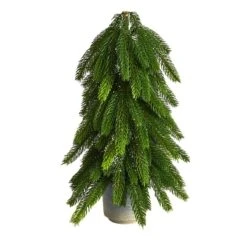 Nearly Natural Christmas Pine Artificial Tree In Decorative Planter Green