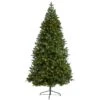 Nearly Natural 8-ft Grand Teton Spruce Flat Back Artificial Christmas Tree With 280 Warm White LED Lights And 1208 Bendable Branches