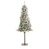 Nearly Natural 5-ft Flocked Alpine Christmas Artificial Tree With 150 Lights And 405 Bendable Branches Green