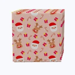Fabric Textile Products, Inc. Napkin Set Of 4, 100% Cotton, Cute Christmas Allover Pattern