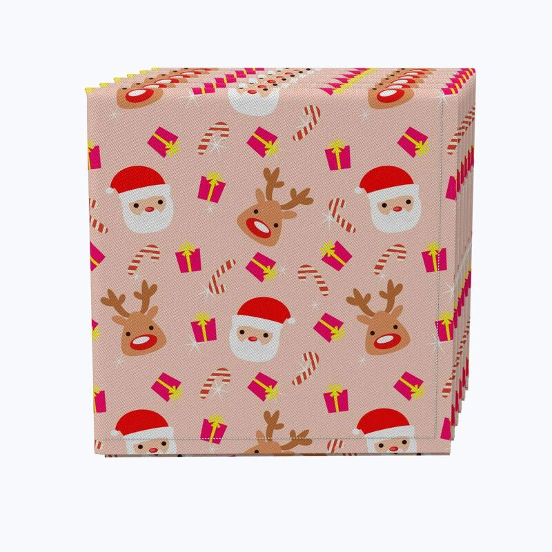 Fabric Textile Products, Inc. Napkin Set Of 4, 100% Cotton, Cute Christmas Allover Pattern 1 Fabric Textile Products, Inc. Napkin Set Of 4, 100% Cotton, Cute Christmas Allover Pattern