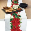Fabric Textile Products, Inc. Table Runner, 100% Polyester, Christmas Poinsettia Garland Red