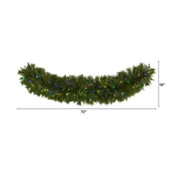 Nearly Natural 6-ft X 18-in Christmas Pine Extra Wide Artificial Garland With 100 Multicolored LED Lights 7 Nearly Natural 6-ft X 18-in Christmas Pine Extra Wide Artificial Garland With 100 Multicolored LED Lights -Sunnydaze Decor Shop cfdbbe718dbd4dbe8e70f856c734359d