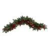 HomPlanti 40" Pines, Red Berries And Pinecones Artificial Christmas Garland