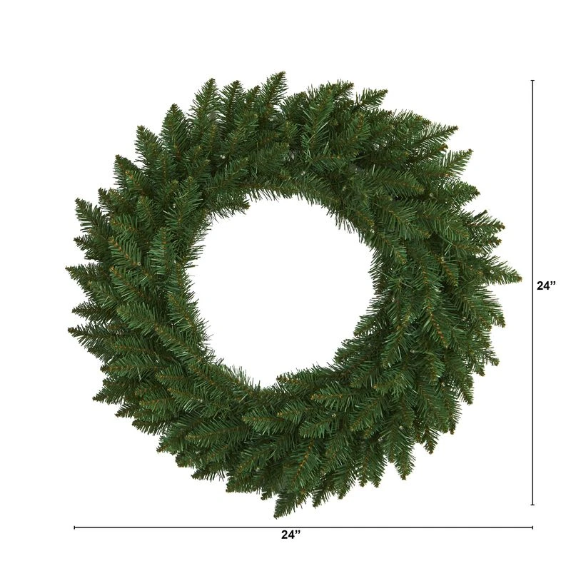HomPlanti 24" Green Pine Artificial Christmas Wreath With 35 Clear LED Lights 2 HomPlanti 24" Green Pine Artificial Christmas Wreath With 35 Clear LED Lights - Image 2