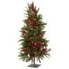Nearly Natural 36-in Pine & Berry Christmas Tree