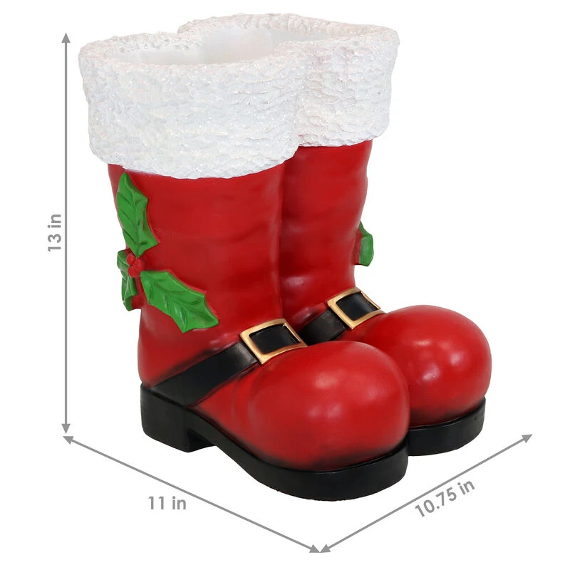 Sunnydaze Decor Sunnydaze Santa Boots Indoor/Outdoor Christmas Statue - 13 In 4 Sunnydaze Decor Sunnydaze Santa Boots Indoor/Outdoor Christmas Statue - 13 In - Image 4