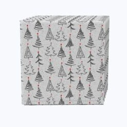 Fabric Textile Products, Inc. Napkin Set Of 4, 100% Cotton, Christmas Tree Doodles