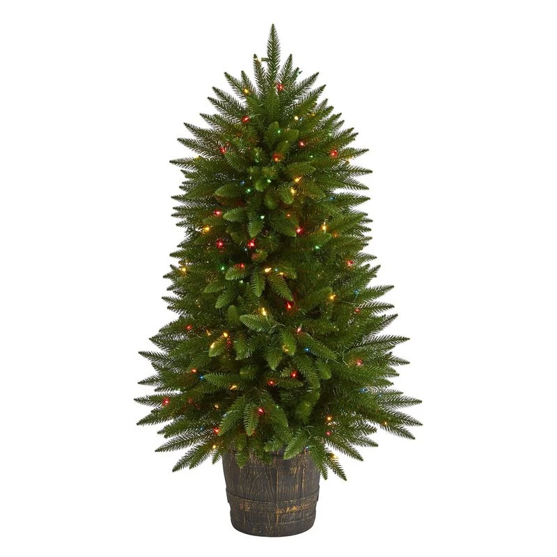 Nearly Natural 5-ft Sierra Fir Artificial Christmas Tree With 200 Multicolored Lights And 428 Bendable Branches In Decorative Container 1 Nearly Natural 5-ft Sierra Fir Artificial Christmas Tree With 200 Multicolored Lights And 428 Bendable Branches In Decorative Container