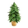 Nearly Natural 16-in Mini Velvet Christmas Artificial Tree In Golden Planter
