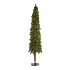 Nearly Natural 5-ft Grand Alpine Artificial Christmas Tree With 200 Clear Lights And 469 Bendable Branches On Natural Trunk Green