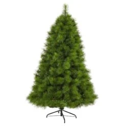 Nearly Natural 6-ft Green Scotch Pine Artificial Christmas Tree With 300 Clear LED Lights Green