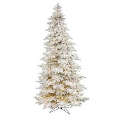 Nearly Natural 9-ft Flocked Grand Northern Rocky Fir Artificial Christmas Tree With 8208 Warm Cluster (Multifunction) LED Lights And 1818 Bendable Branches