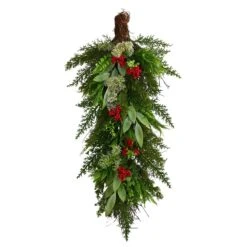 Nearly Natural 30-in Cedar And Berry Artificial Christmas Swag
