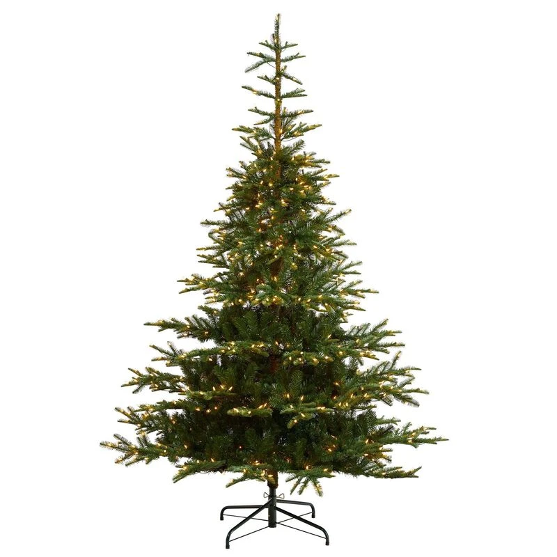 Nearly Natural 8-ft Layered Washington Spruce Artificial Christmas Tree With 650 Clear Lights And 1561 Bendable Branches Green 1 Nearly Natural 8-ft Layered Washington Spruce Artificial Christmas Tree With 650 Clear Lights And 1561 Bendable Branches Green