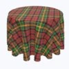 Fabric Textile Products, Inc. Round Tablecloth, 100% Polyester, Christmas Plaid Red