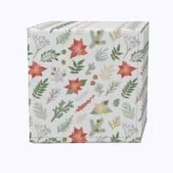 Fabric Textile Products, Inc. Napkin Set, 100% Polyester, Set Of 4, Christmas Plants & Flowers