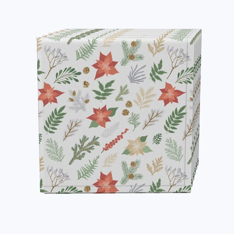 Fabric Textile Products, Inc. Napkin Set, 100% Polyester, Set Of 4, Christmas Plants & Flowers 1 Fabric Textile Products, Inc. Napkin Set, 100% Polyester, Set Of 4, Christmas Plants & Flowers