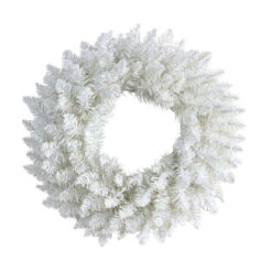Nearly Natural 18-in White Colorado Spruce Artificial Christmas Wreath With 129 Bendable Branches And 20 Warm LED Lights White -Sunnydaze Decor Shop f749fbcb68334db39582d4775b93da5a