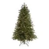 Nearly Natural 6-ft Snowed Tipped Clermont Mixed Pine Artificial Christmas Tree With 250 Clear LED Lights, Pine Cones And 1242 Bendable Branches